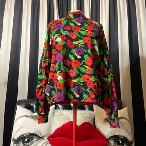 Zara floral Balloon Sleeve Top